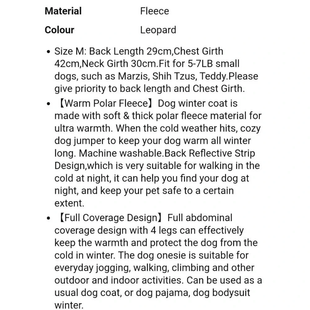 AITOLI Dog Coats for Small Dogs, Polar Fleece Dog Pajamas Bodysuit for Small‎